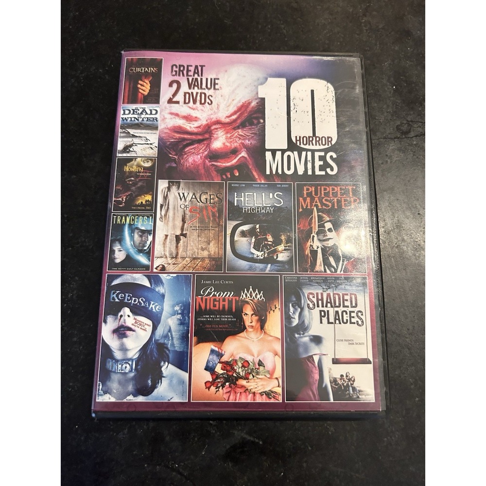 10 Horror Movies 2 DVD Set Prom Night Puppet Master Trancers Howling IV 14 Hours